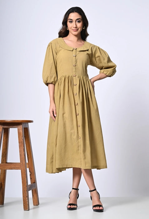 Beige Cotton dress