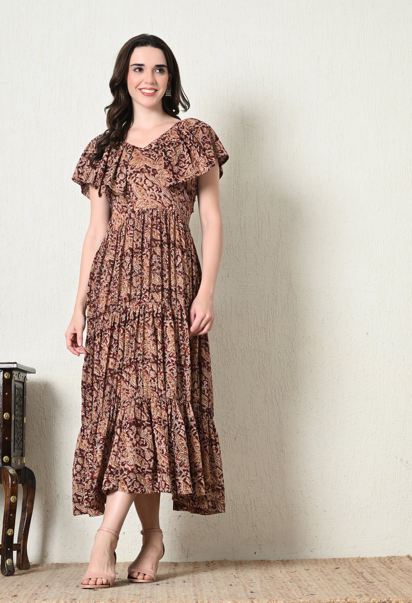 Kalamkari Hand Block Printed Long Cotton Dress