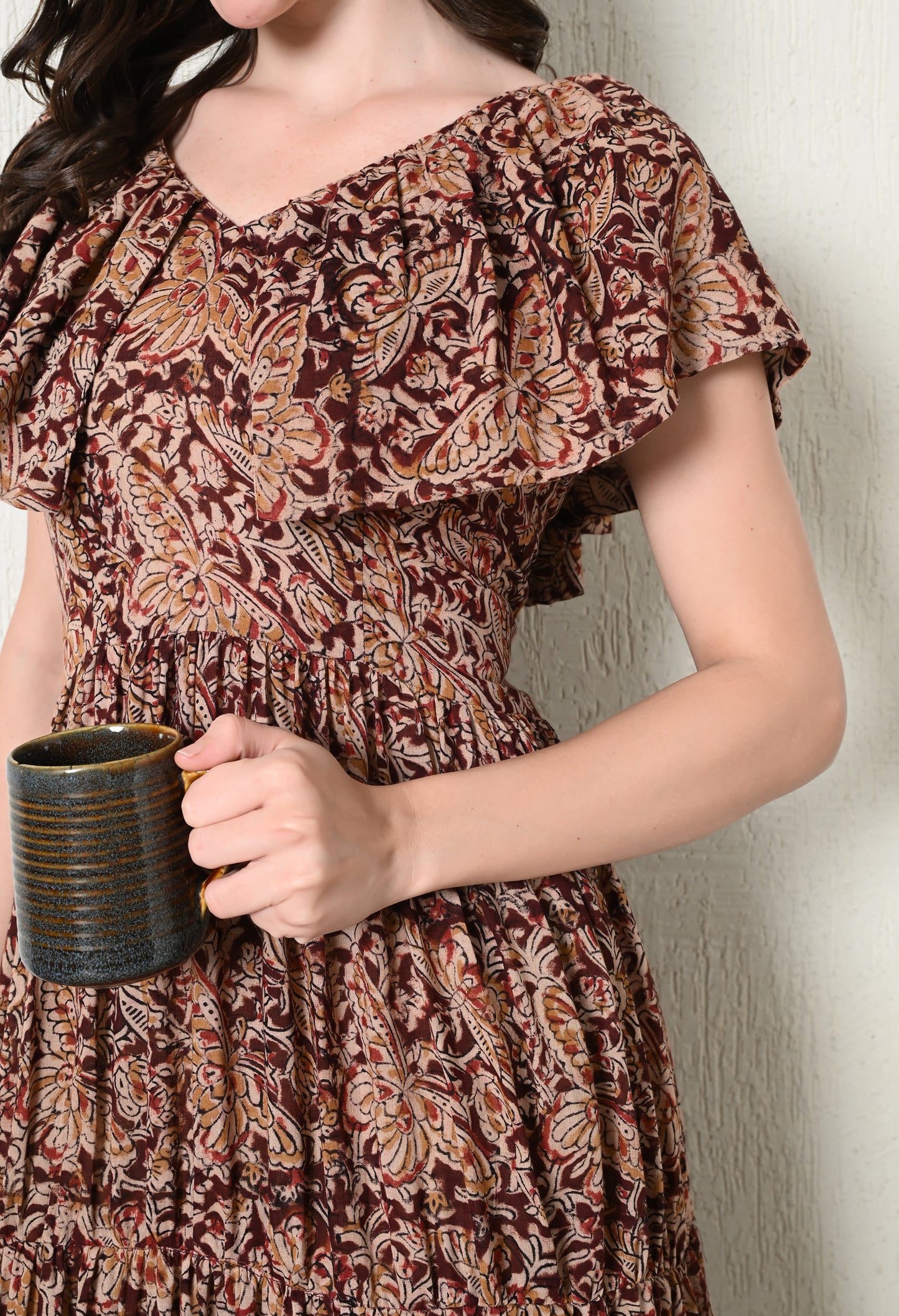 Kalamkari Hand Block Printed Long Cotton Dress