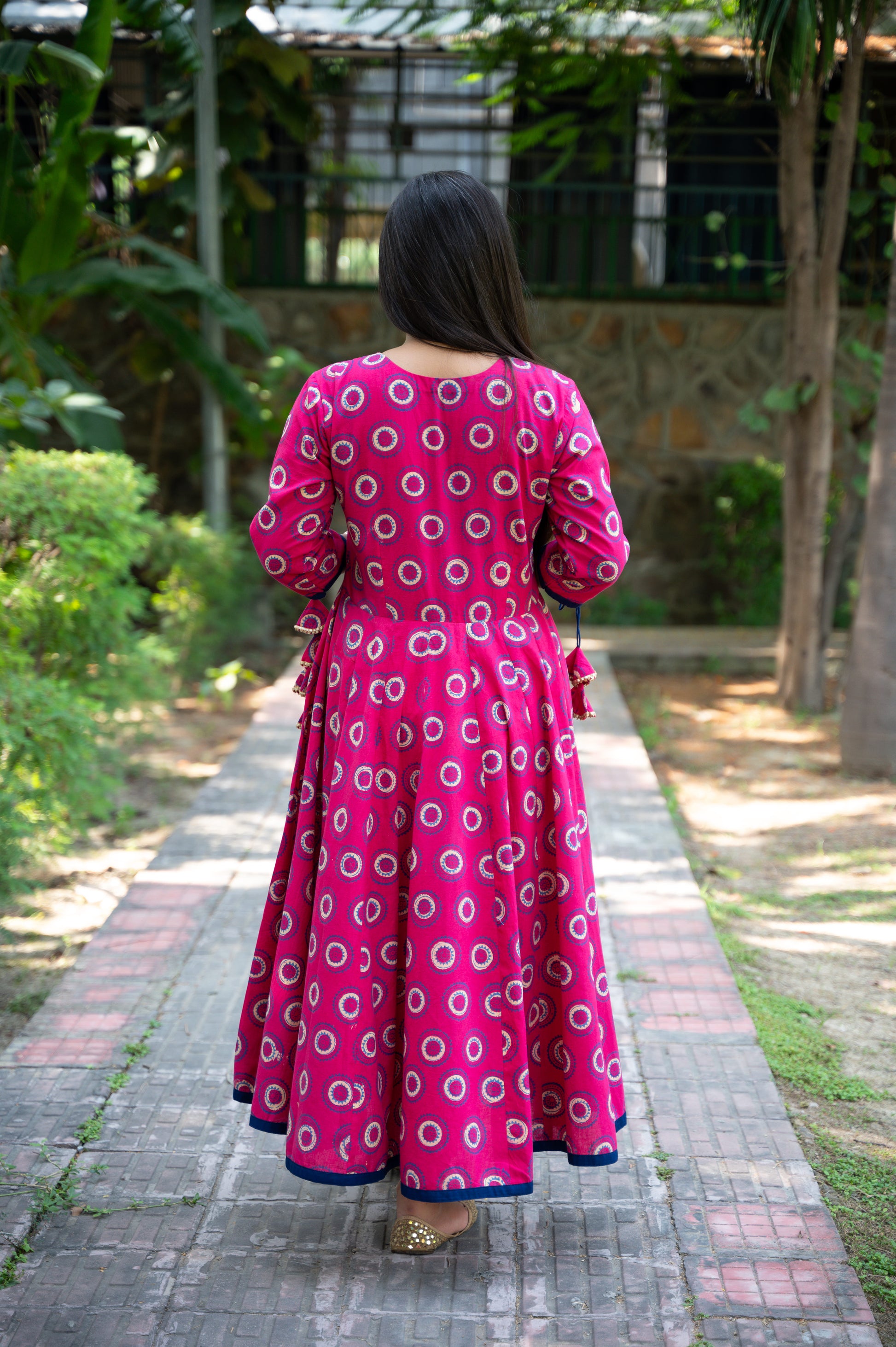 Pure Cotton Gamthi Hand block Printed Anrakali Kurta