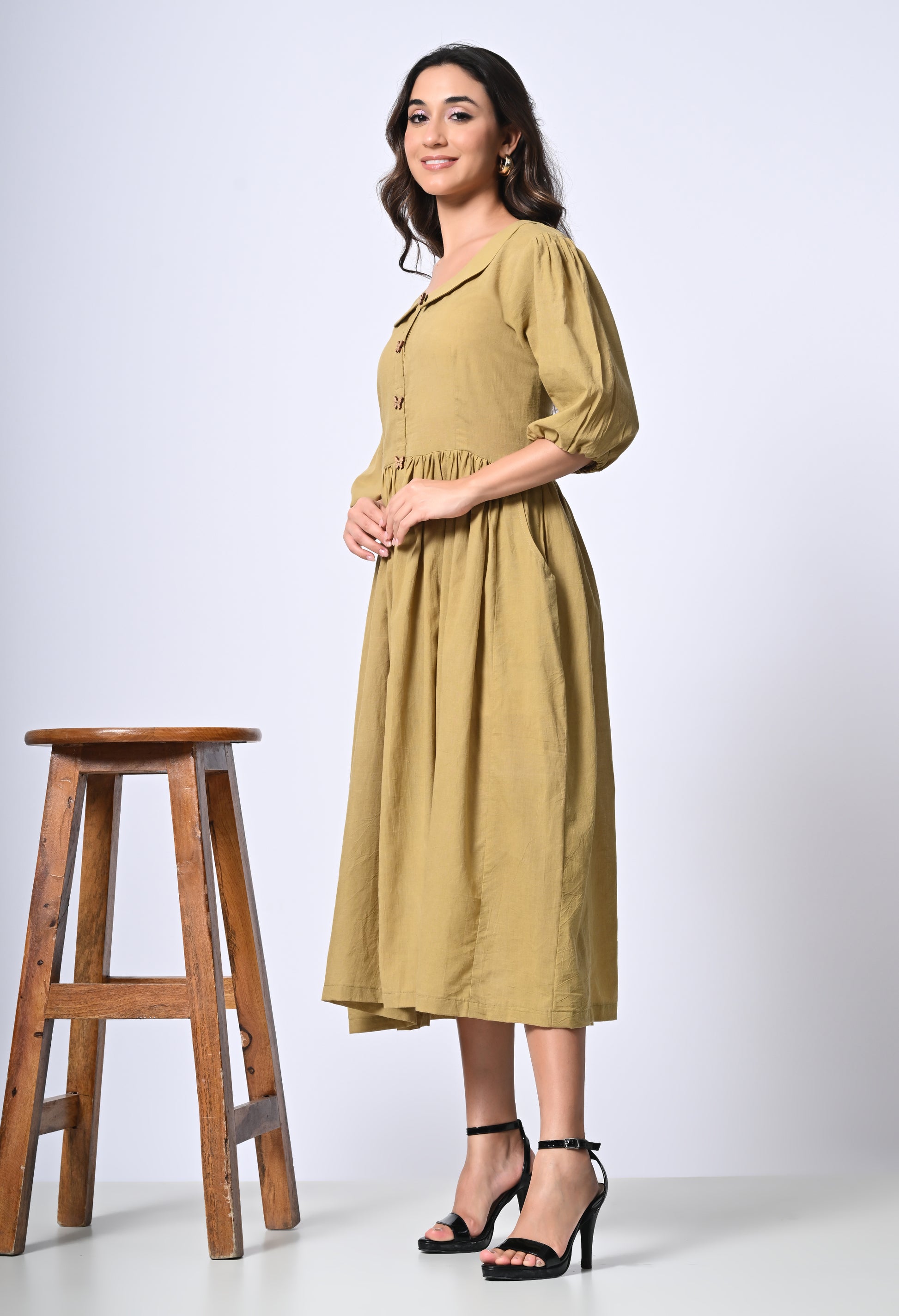 Beige Cotton dress