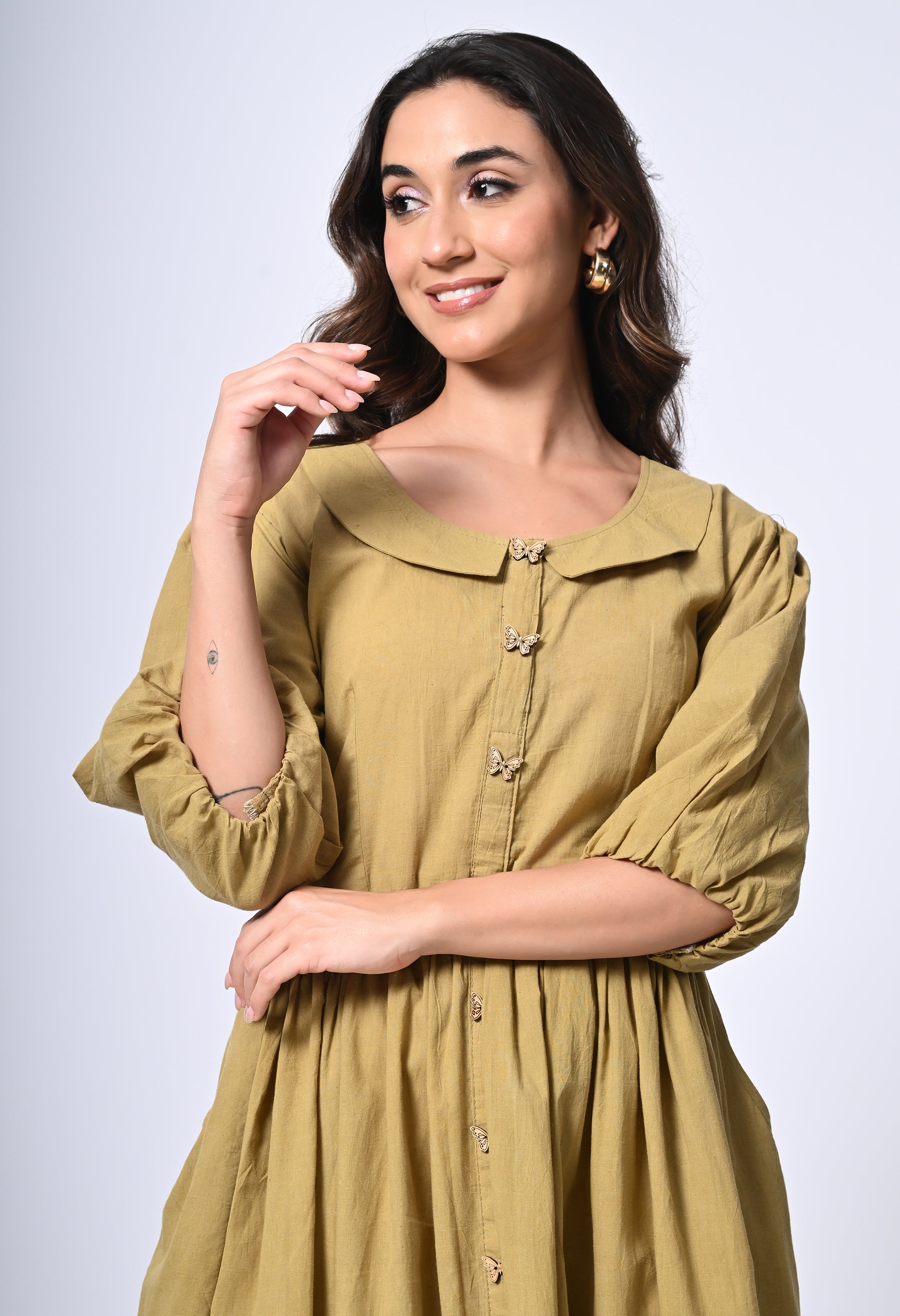 Beige Cotton dress